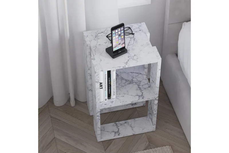 Nattbord Quival Carrara Marmor - Carrara Marmor - Møbler - Bord - Avlastningsbord & sidobord - Sengebord & nattbord
