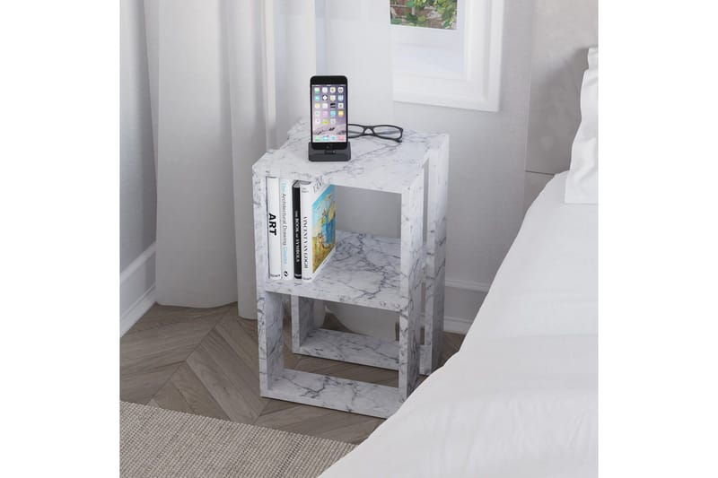 Nattbord Quival Carrara Marmor - Carrara Marmor - Møbler - Bord - Avlastningsbord & sidobord - Sengebord & nattbord