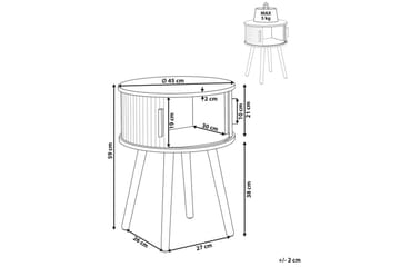 Nattbord Selah 45x45x59 cm - 45x45x59 cm - Møbler - Bord - Avlastningsbord & sidobord - Sengebord & nattbord