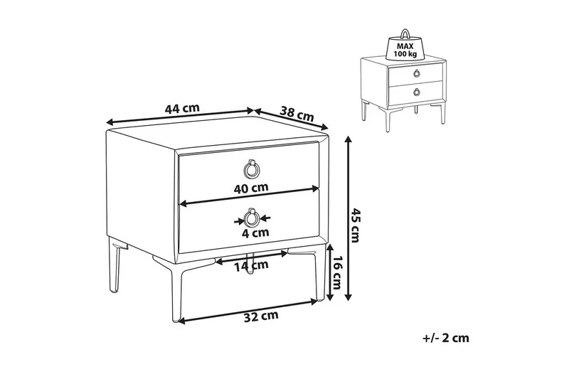 Nattbord Sezanne Hvit, Svart - Hvit, Svart - Møbler - Bord - Avlastningsbord & sidobord - Sengebord & nattbord