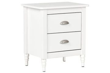 Nattbord Shillington Hvit, Sølv - Hvit, Sølv - Møbler - Bord - Avlastningsbord & sidobord - Sengebord & nattbord