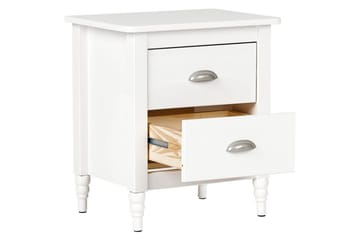 Nattbord Shillington Hvit, Sølv - Hvit, Sølv - Møbler - Bord - Avlastningsbord & sidobord - Sengebord & nattbord