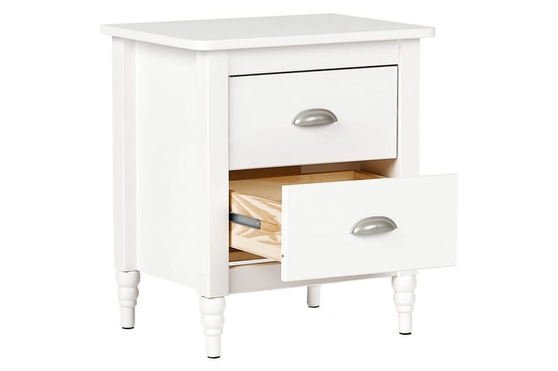 Nattbord Shillington Hvit, Sølv - Hvit, Sølv - Møbler - Bord - Avlastningsbord & sidobord - Sengebord & nattbord