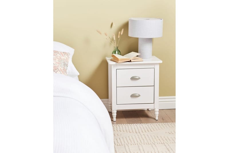 Nattbord Shillington Hvit, Sølv - Hvit, Sølv - Møbler - Bord - Avlastningsbord & sidobord - Sengebord & nattbord