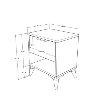 Nattbord Skye Decor Bren (44 x 52,2 x 34,4 cm) eik - Eik - Møbler - Bord - Avlastningsbord & sidobord - Sengebord & nattbord