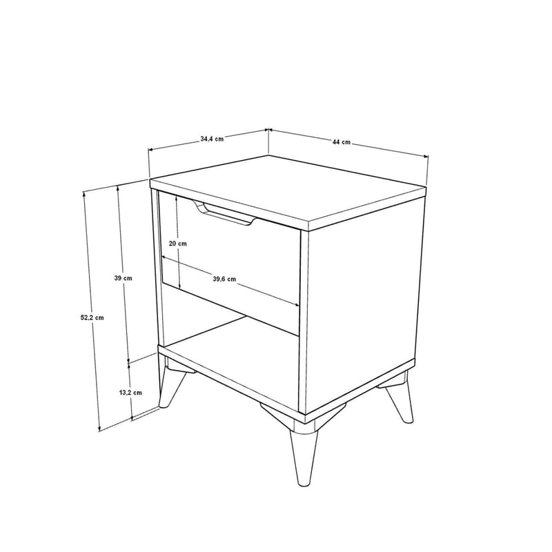 Nattbord Skye Decor Bren (44 x 52,2 x 34,4 cm) eik - Eik - Møbler - Bord - Avlastningsbord & sidobord - Sengebord & nattbord