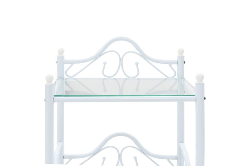 Nattbord stål og herdet glass 45x30,5x60 cm hvit - Hvit - Sengebord & nattbord