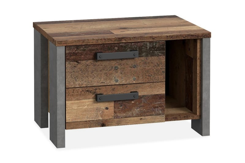 Nattbord TrEiknow 62 cm med Oppbevaring 2 Skuffer + Hylle - Sengebord & nattbord