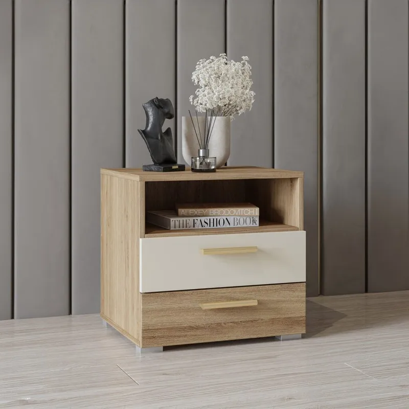 Nattbord Vertina med 2 skuffer - Møbler - Bord - Avlastningsbord & sidobord - Sengebord & nattbord