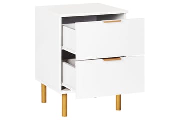 Nattbord Walpole Hvit, gull - Hvit, gull - Møbler - Bord - Avlastningsbord & sidobord - Sengebord & nattbord