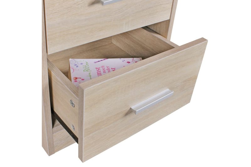 Nattbord Wohnling for kontinentalseng, 68 cm høy og 3 skuffer i en moderne stil Sonoma - Sonoma - Møbler - Bord - Avlastningsbord & sidobord - Sengebord & nattbord