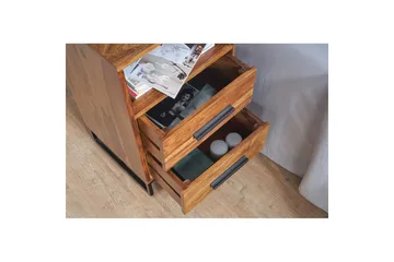 Nattbord Wohnling Heltre for kontinentalsenger med 2 skuffer oppbevaringshylle landlig stil - Møbler - Bord - Avlastningsbord & sidobord - Sengebord & nattbord