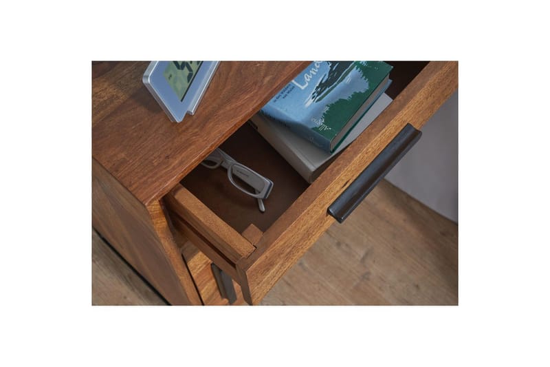 Nattbord Wohnling Heltre for kontinentalsenger med 3 skuffer 1 dør landlig stil - Møbler - Bord - Avlastningsbord & sidobord - Sengebord & nattbord