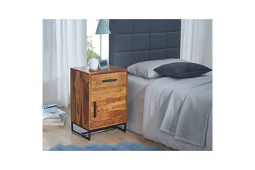 Nattbord Wohnling Heltre for kontinentalsenger med 3 skuffer 1 dør landlig stil - Møbler - Bord - Avlastningsbord & sidobord - Sengebord & nattbord