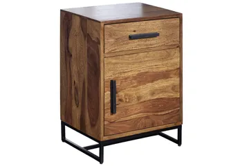 Nattbord Wohnling Heltre for kontinentalsenger med 3 skuffer 1 dør landlig stil - Møbler - Bord - Avlastningsbord & sidobord - Sengebord & nattbord