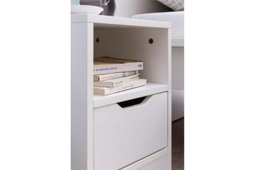 Nattbord Wohnling Hvit med 1 skuff Enkel moderne design og hylle - Møbler - Bord - Avlastningsbord & sidobord - Sengebord & nattbord
