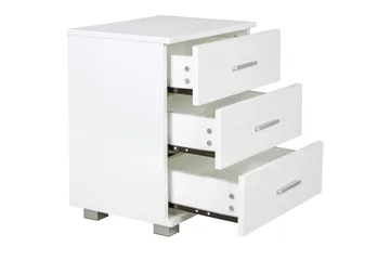 Nattbord Wohnling Klassisk Laget av Sponplate med 3 Skuffer - Møbler - Bord - Avlastningsbord & sidobord - Sengebord & nattbord
