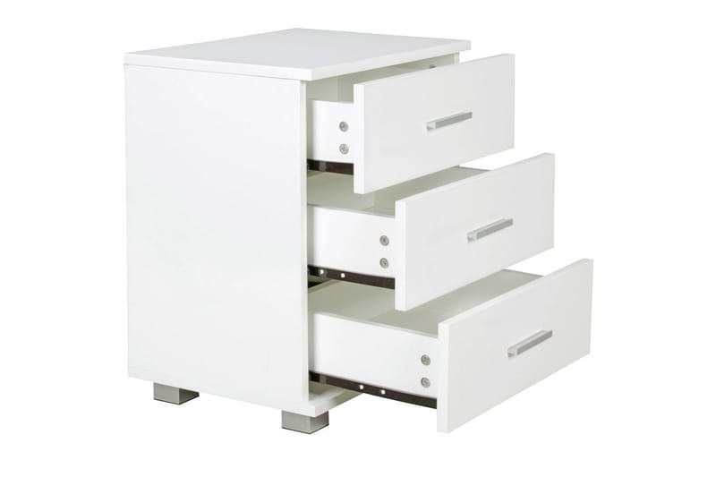 Nattbord Wohnling Klassisk Laget av Sponplate med 3 Skuffer - Møbler - Bord - Avlastningsbord & sidobord - Sengebord & nattbord