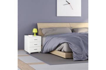 Nattbord Wohnling Klassisk Laget av Sponplate med 3 Skuffer - Møbler - Bord - Avlastningsbord & sidobord - Sengebord & nattbord