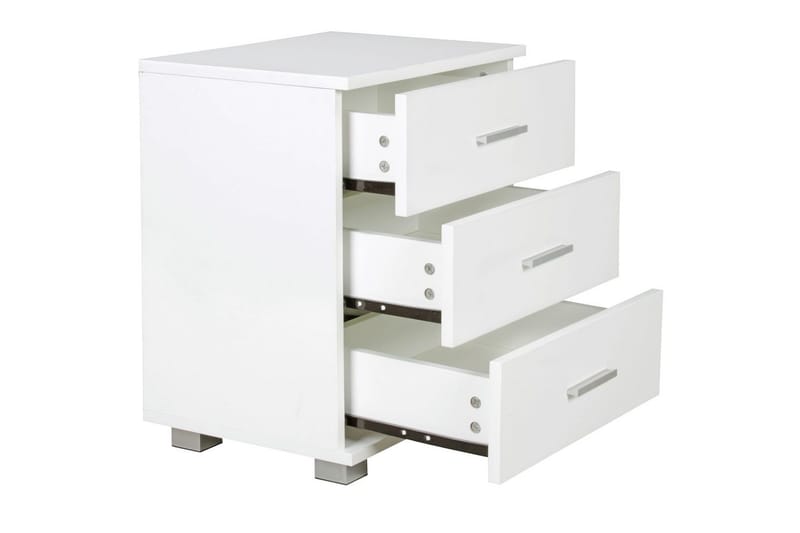Nattbord Wohnling Klassisk Laget av Sponplate med 3 Skuffer - Møbler - Bord - Avlastningsbord & sidobord - Sengebord & nattbord