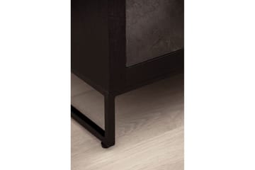 Nattbord Wohnling laget av massivt tre for kontinentalseng med 3 skuffer, skiferutseende, i landlig stil Svart - Svart - Møbler - Bord - Avlastningsbord & sidobord - Sengebord & nattbord