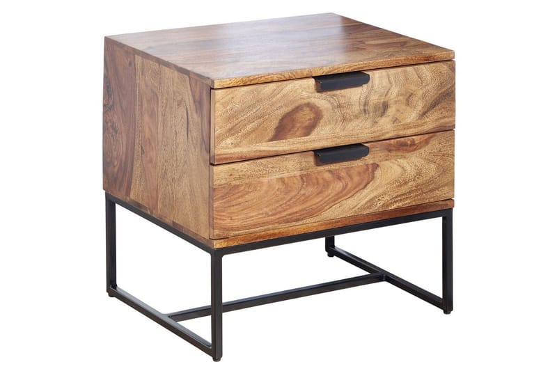 Nattbord Wohnling Laget av massivt tre for normale senghøyder med 2 skuffer landstil