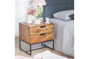 Nattbord Wohnling Laget av massivt tre for normale senghøyder med 2 skuffer landstil - Møbler - Bord - Avlastningsbord & sidobord - Sengebord & nattbord
