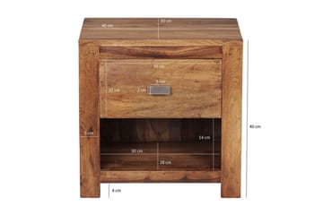 Nattbord Wohnling Massivt tre med skuff hylle landstil - Møbler - Bord - Avlastningsbord & sidobord - Sengebord & nattbord