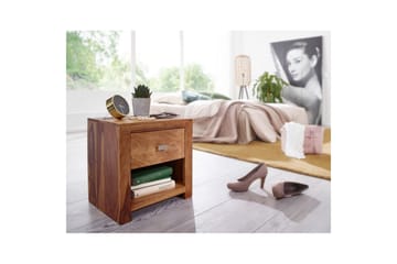 Nattbord Wohnling Massivt tre med skuff hylle landstil - Møbler - Bord - Avlastningsbord & sidobord - Sengebord & nattbord