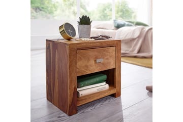 Nattbord Wohnling Massivt tre med skuff hylle landstil - Møbler - Bord - Avlastningsbord & sidobord - Sengebord & nattbord