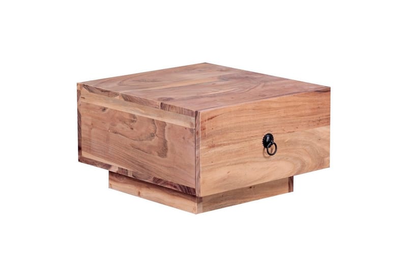 Nattbord Wohnling Massivt tre med skuff og elegant håndtak i lav design i landlig stil Akasie - Akasie - Møbler - Bord - Avlastningsbord & sidobord - Sengebord & nattbord
