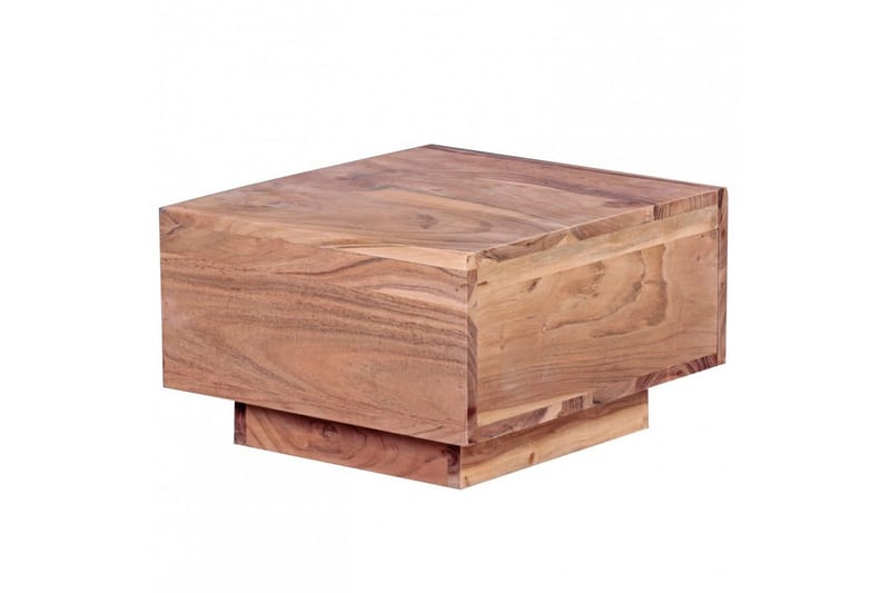 Nattbord Wohnling Massivt tre med skuff og elegant håndtak i lav design i landlig stil Akasie - Akasie - Møbler - Bord - Avlastningsbord & sidobord - Sengebord & nattbord