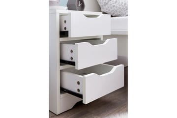 Nattbord Wohnling med 3 skuffer i et enkelt, moderne design for rammemadrass Hvit - Hvit - Møbler - Bord - Avlastningsbord & sidobord - Sengebord & nattbord