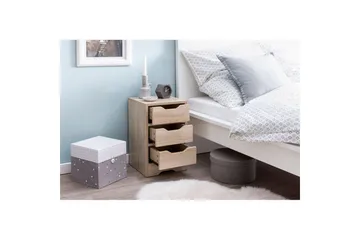 Nattbord Wohnling med 3 skuffer i et enkelt, moderne design for rammemadrass Sonoma - Sonoma - Møbler - Bord - Avlastningsbord & sidobord - Sengebord & nattbord