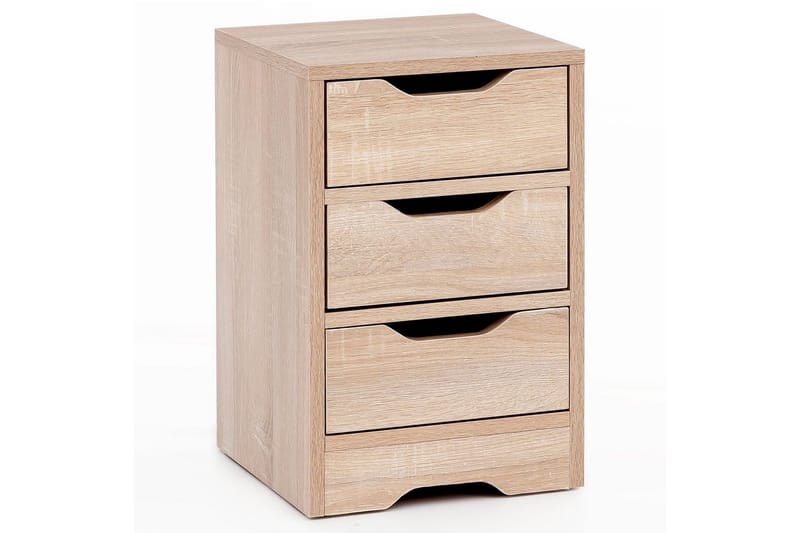 Nattbord Wohnling med 3 skuffer i et enkelt, moderne design for rammemadrass Sonoma - Sonoma - Møbler - Bord - Avlastningsbord & sidobord - Sengebord & nattbord
