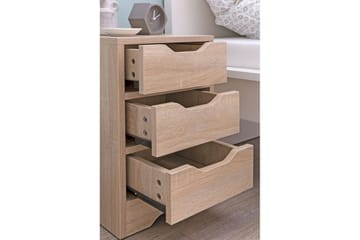 Nattbord Wohnling med 3 skuffer i et enkelt, moderne design for rammemadrass Sonoma - Sonoma - Møbler - Bord - Avlastningsbord & sidobord - Sengebord & nattbord