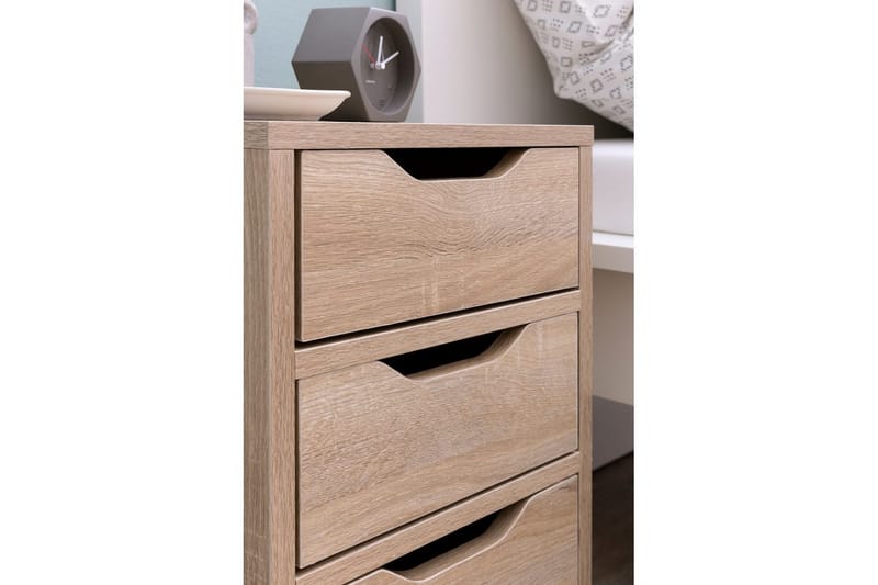 Nattbord Wohnling med 3 skuffer i et enkelt, moderne design for rammemadrass Sonoma - Sonoma - Møbler - Bord - Avlastningsbord & sidobord - Sengebord & nattbord