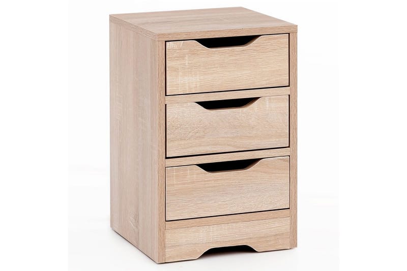 Nattbord Wohnling med 3 skuffer i et enkelt, moderne design for rammemadrass Sonoma, Sonoma