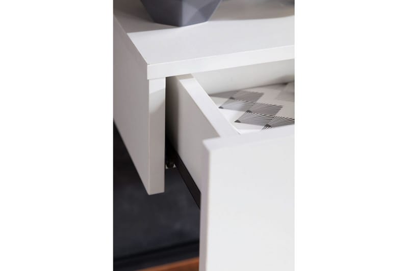 Nattbord Wohnling med skuff for veggmontering, flytende utseende Hvit - Hvit - Møbler - Bord - Avlastningsbord & sidobord - Sengebord & nattbord