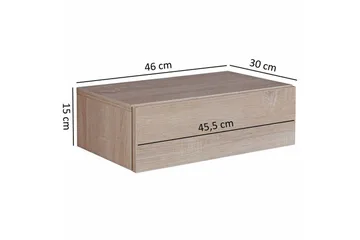 Nattbord Wohnling med skuff for veggmontering, flytende utseende Sonoma - Sonoma - Møbler - Bord - Avlastningsbord & sidobord - Sengebord & nattbord