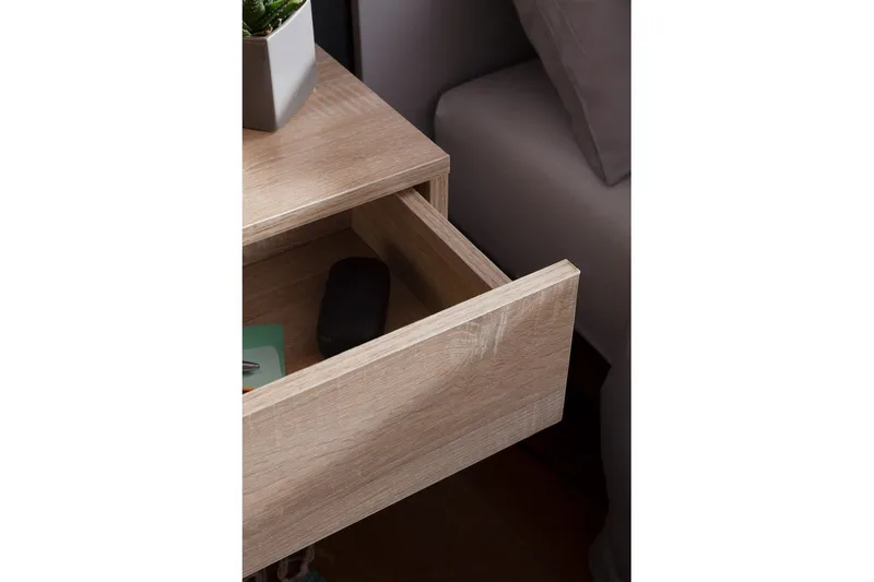 Nattbord Wohnling med skuff for veggmontering, flytende utseende Sonoma - Sonoma - Møbler - Bord - Avlastningsbord & sidobord - Sengebord & nattbord