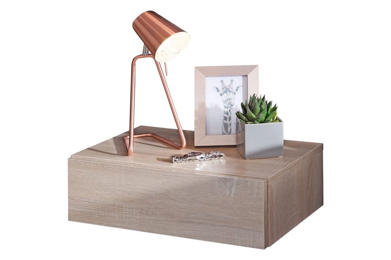 Nattbord Wohnling med skuff for veggmontering, flytende utseende Sonoma, Sonoma