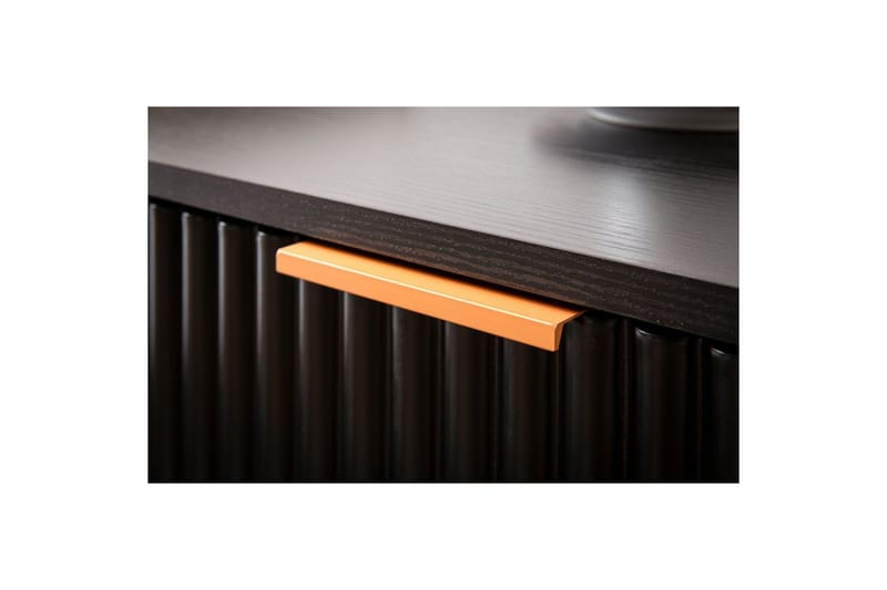 Nattbord Wohnling Moderne utseende med 2 skuffer laget av sponplater med eikeeffekt og blanke høydepunkter - Møbler - Bord - Avlastningsbord & sidobord - Sengebord & nattbord