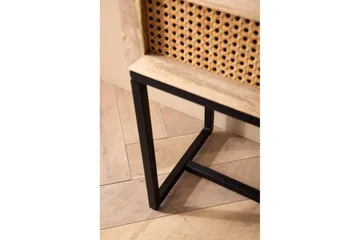 Nattbord Wohnling Solid Mangotre med 1 Skuffe med Wienerflettverk I Industrielt Utseende - Møbler - Bord - Avlastningsbord & sidobord - Sengebord & nattbord