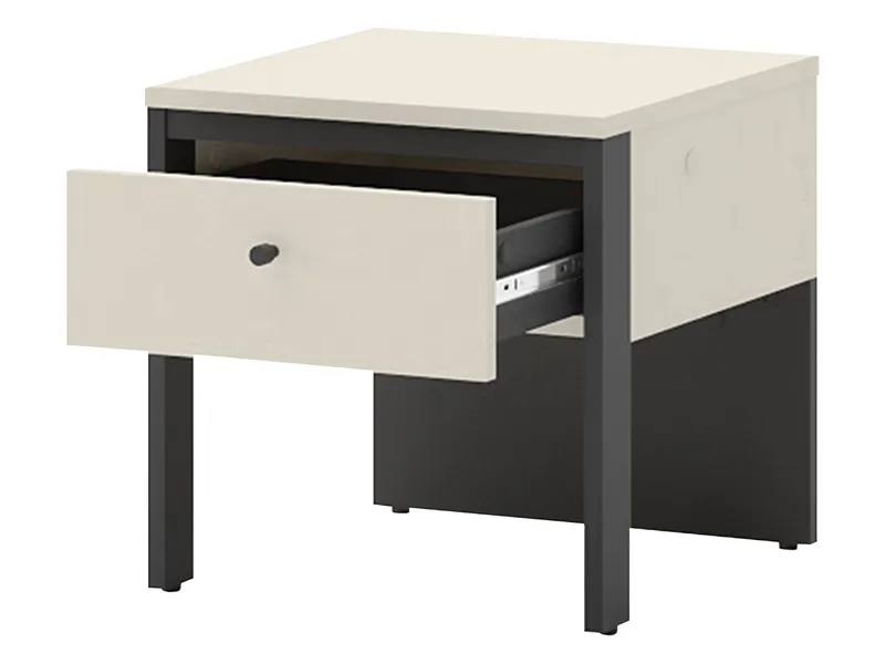 Navron Nattbord 40 cm - Beige/Svart - Møbler - Bord - Avlastningsbord & sidobord - Sengebord & nattbord