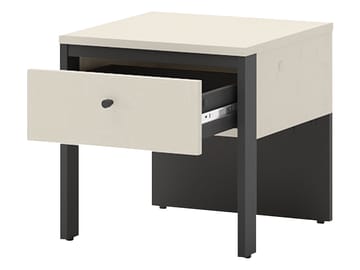 Navron Nattbord 40 cm - Beige/Svart - Møbler - Bord - Avlastningsbord & sidobord - Sengebord & nattbord