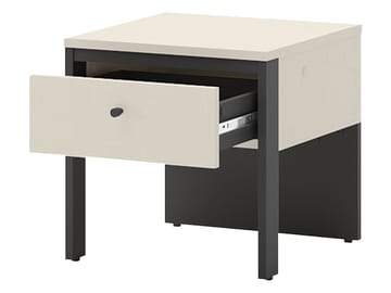 Navron Nattbord 40 cm - Beige/Svart - Møbler - Bord - Avlastningsbord & sidobord - Sengebord & nattbord