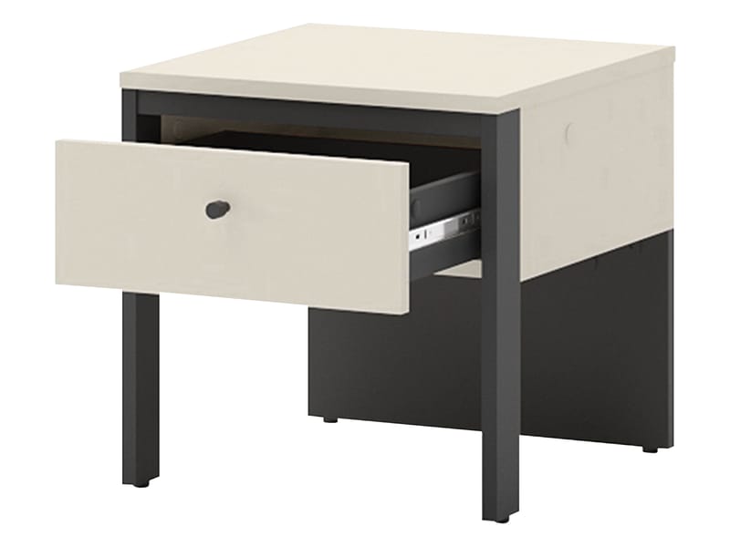 Navron Nattbord 40 cm - Beige/Svart - Møbler - Bord - Avlastningsbord & sidobord - Sengebord & nattbord