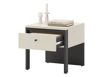 Navron Nattbord 40 cm - Beige/Svart - Møbler - Bord - Avlastningsbord & sidobord - Sengebord & nattbord