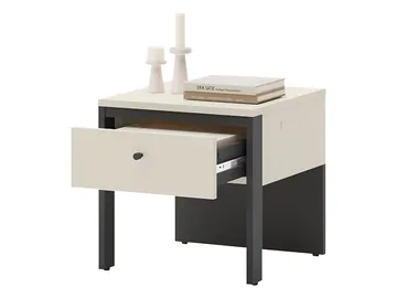 Navron Nattbord 40 cm - Beige/Svart - Møbler - Bord - Avlastningsbord & sidobord - Sengebord & nattbord